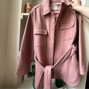 Aritzia Wilfred Blush Pink Overcoat